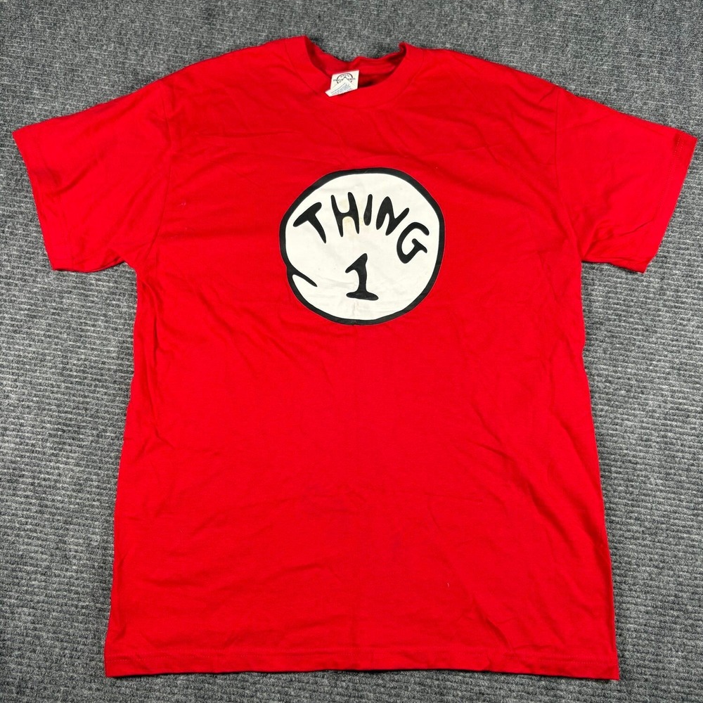 Delta Pro Weight Thing 1 T-Shirt Adult Large Red Good Dr Seuss Graphic Tee
